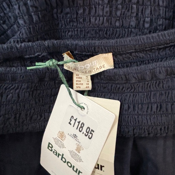 NWT Barbour Plaid Navy Macy Midi Dress Sz 6 US / 10 UK - Picture 5 of 6